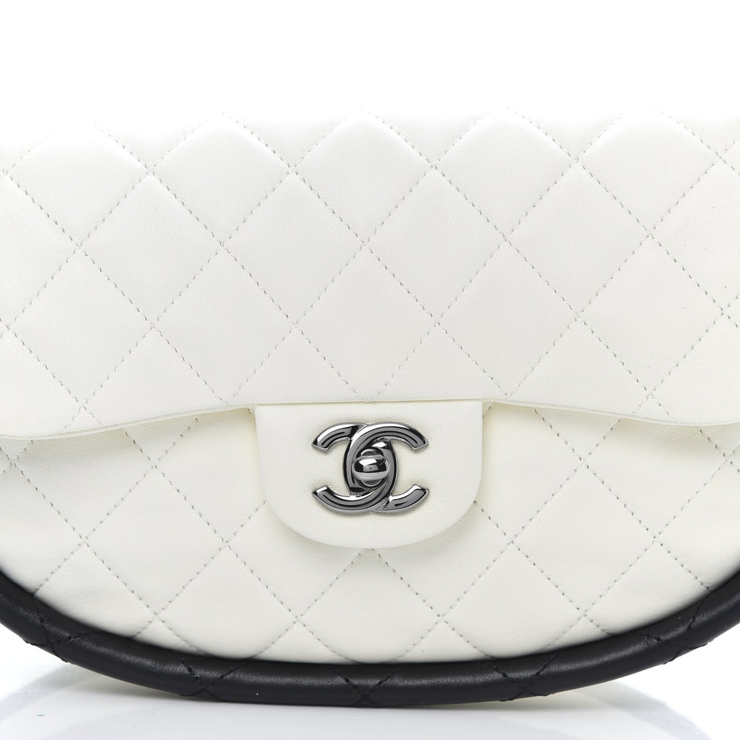 Quilted Lambskin Small Hula Hoop Flap Ivory