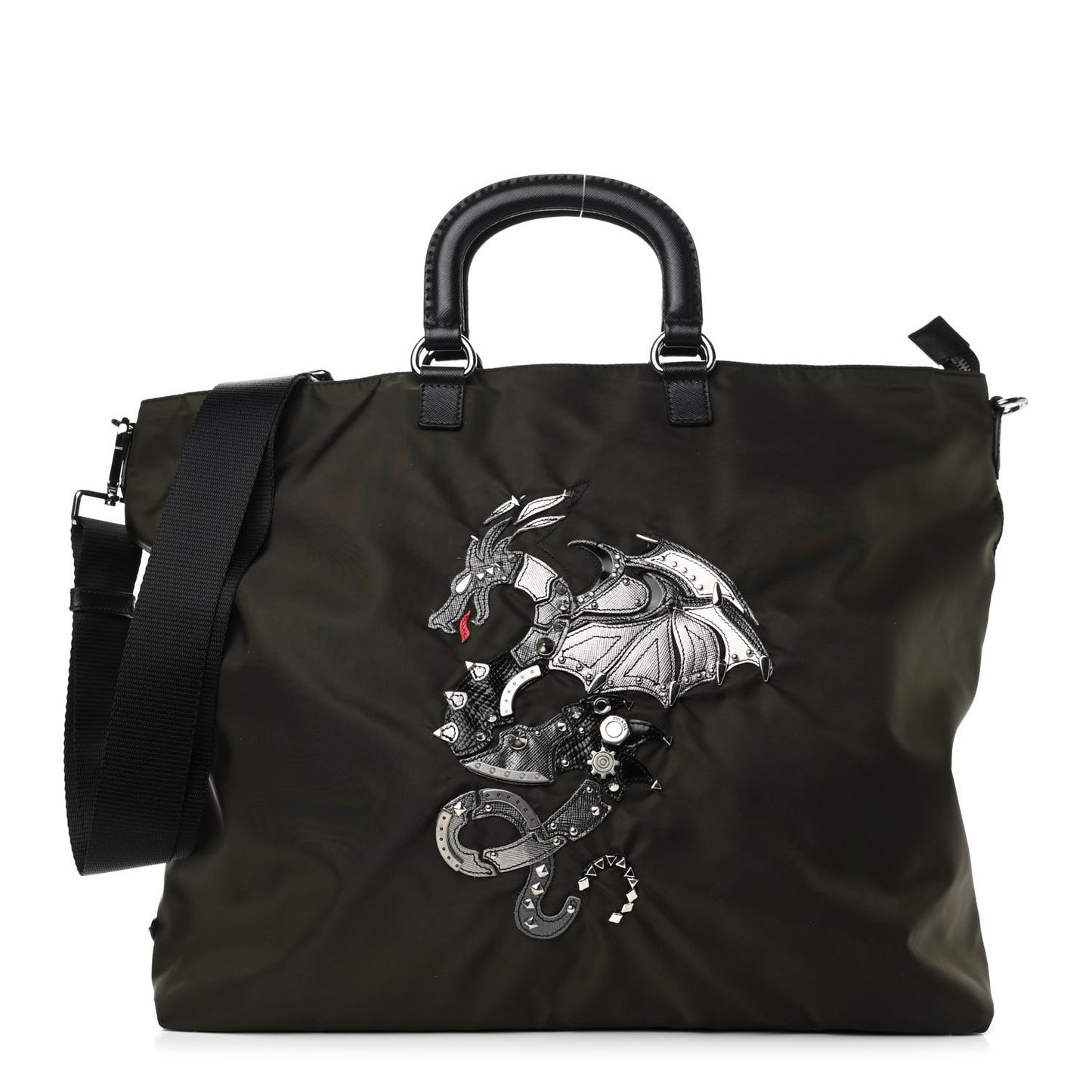 Tessuto Nylon Saffiano Dragon Tote