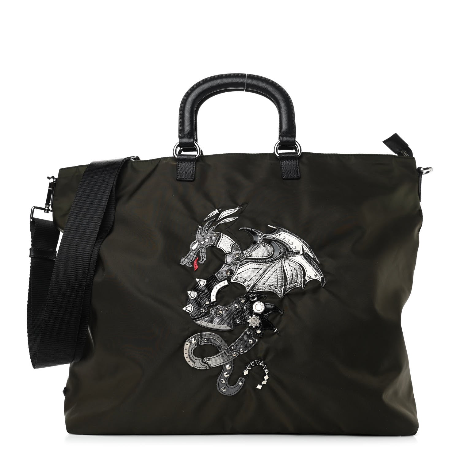Prada Tessuto Nylon Saffiano Dragon Tote 1 of 9