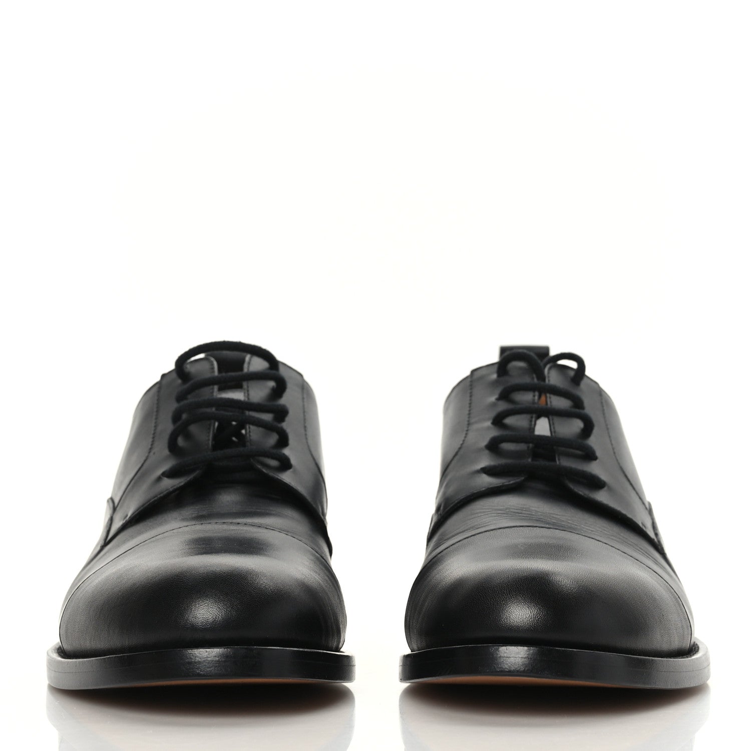 Valentino Garavani Calfskin Mens Derby Loafers 39 Black 2 of 8