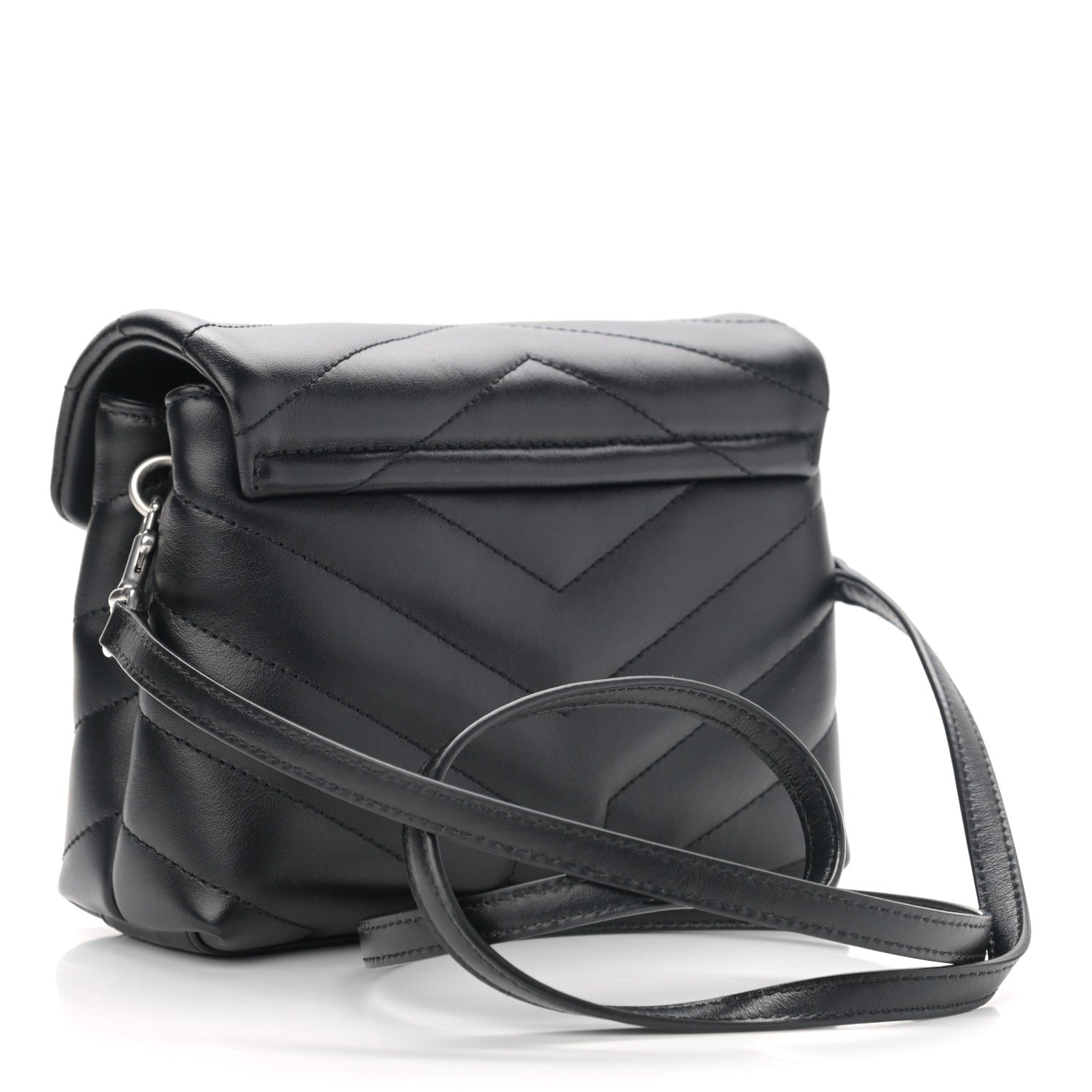 Saint Laurent Calfskin Y Quilted Monogram Toy Loulou Crossbody Bag Black 3 of 12