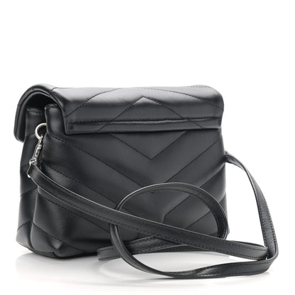 Saint Laurent Calfskin Y Quilted Monogram Toy Loulou Crossbody Bag Black 3 of 12