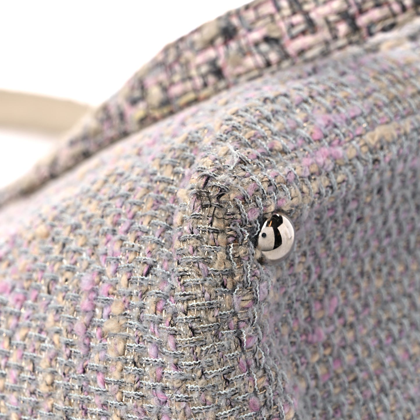 Tweed Quilted Cambon Tote Grey
