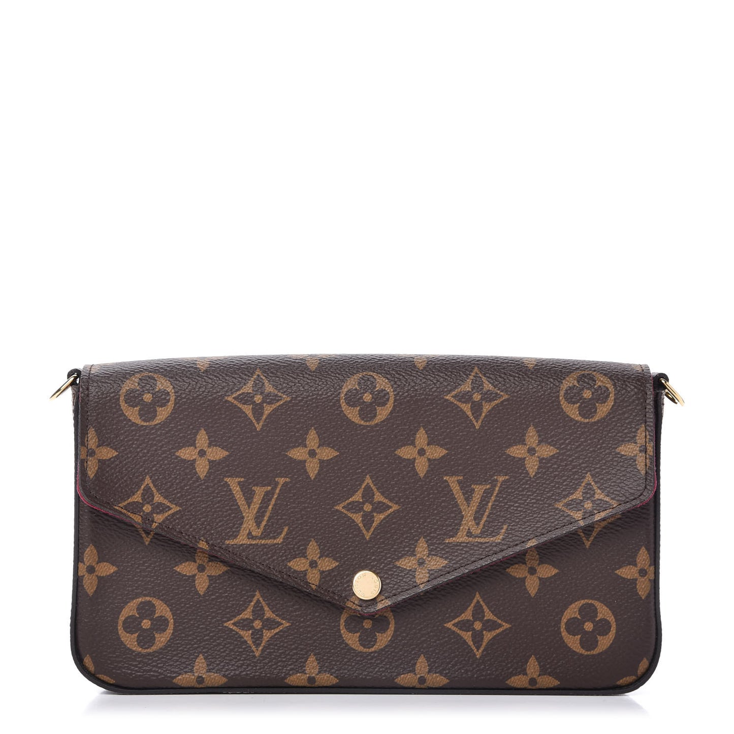 Monogram Pochette Felicie Chain Wallet Fuchsia