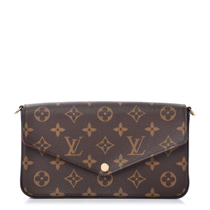 Louis Vuitton Monogram Pochette Felicie Chain Wallet Fuchsia 1 of 9