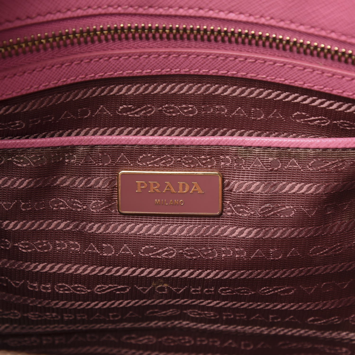 Prada Saffiano Medium Double Zip Galleria Tote Begonia 6 of 16