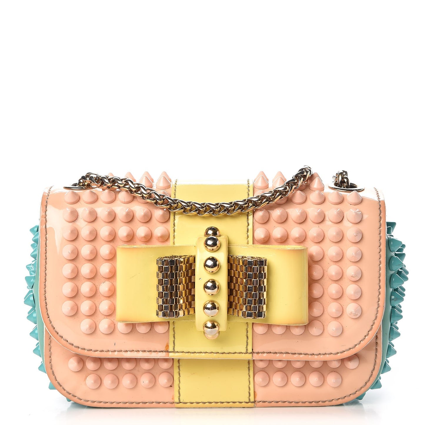 Patent Spiked Sweety Charity Crossbody Bag Multicolor
