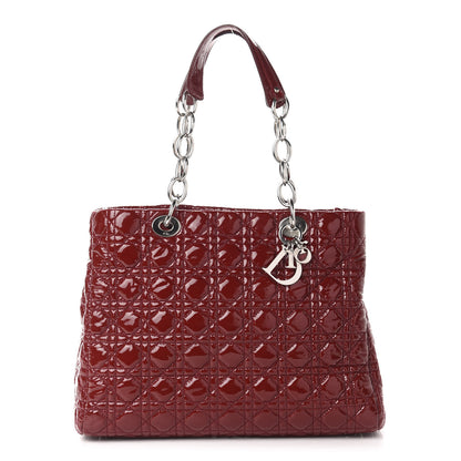 Christian Dior Patent Cannage Large Dior Soft Shopping Tote Red 1 of 10