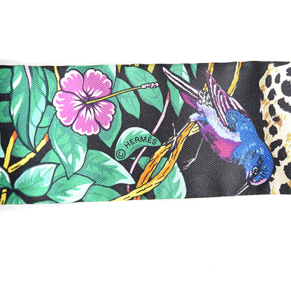 Hermes Silk Jungle Love Love Twilly Black Vert Rose Vif 3 of 3