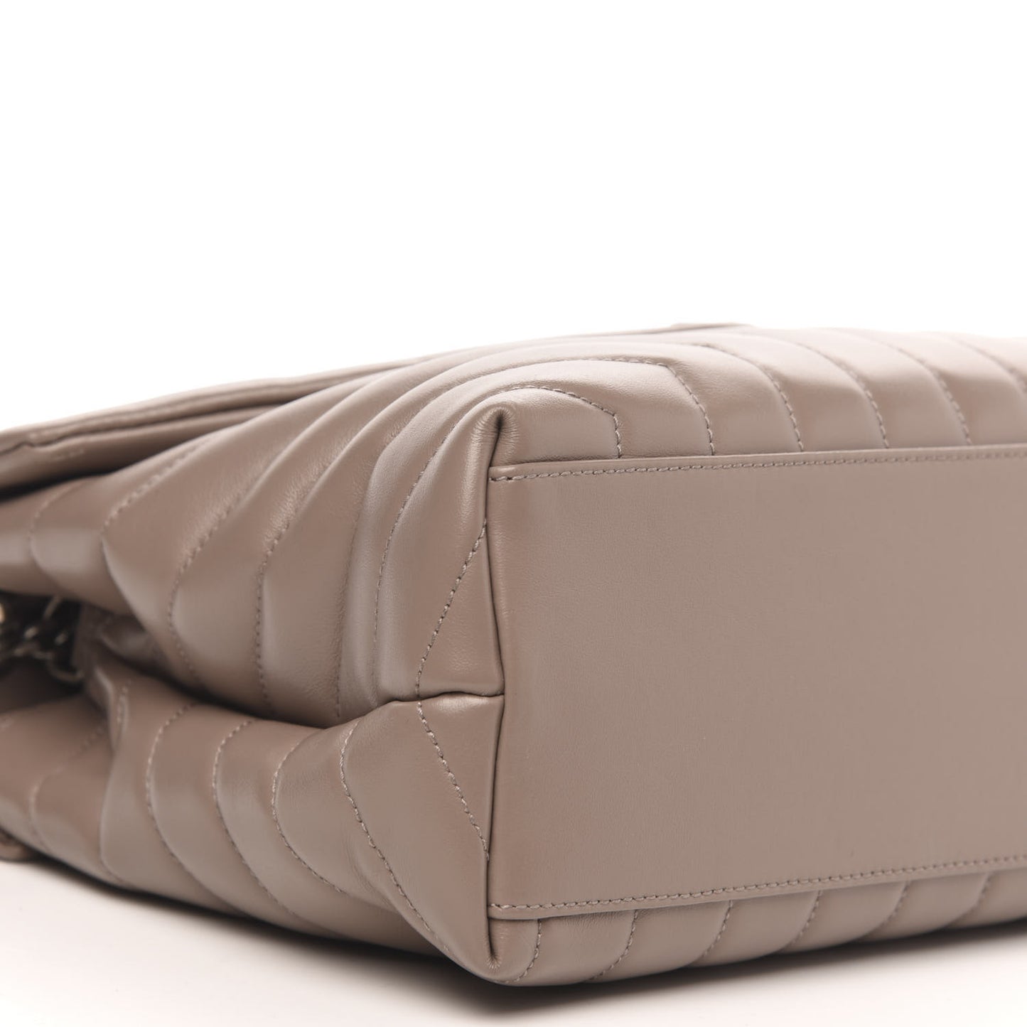 Calfskin Y Quilted Monogram Medium Loulou Chain Satchel Dark Beige