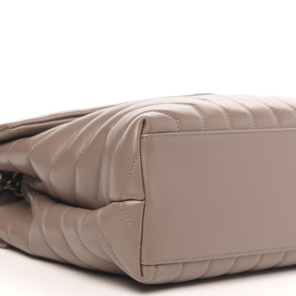 Saint Laurent Calfskin Y Quilted Monogram Medium Loulou Chain Satchel Dark Beige 8 of 9