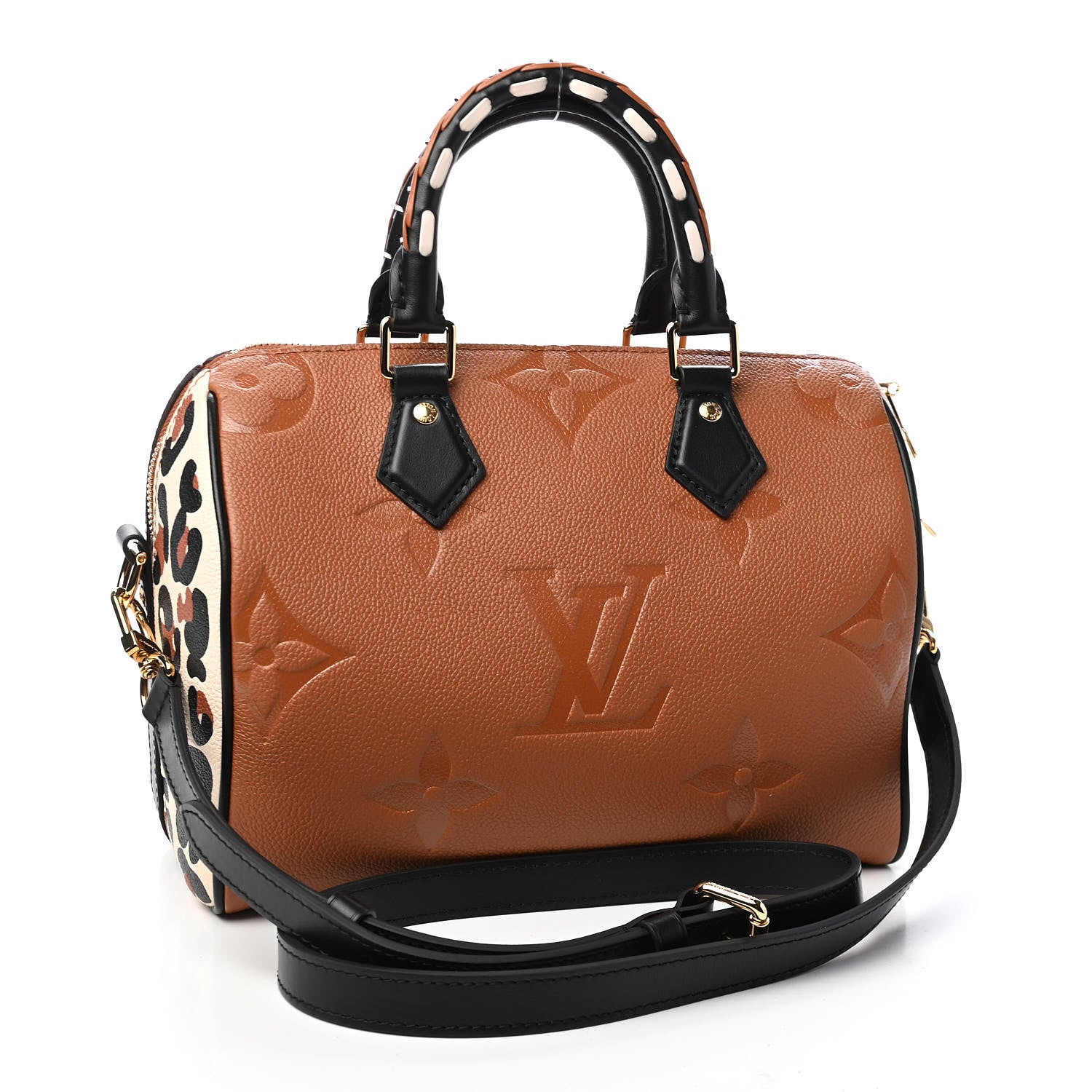 Louis Vuitton Empreinte Monogram Giant Wild At Heart Speedy Bandouliere 25 Caramel 3 of 9