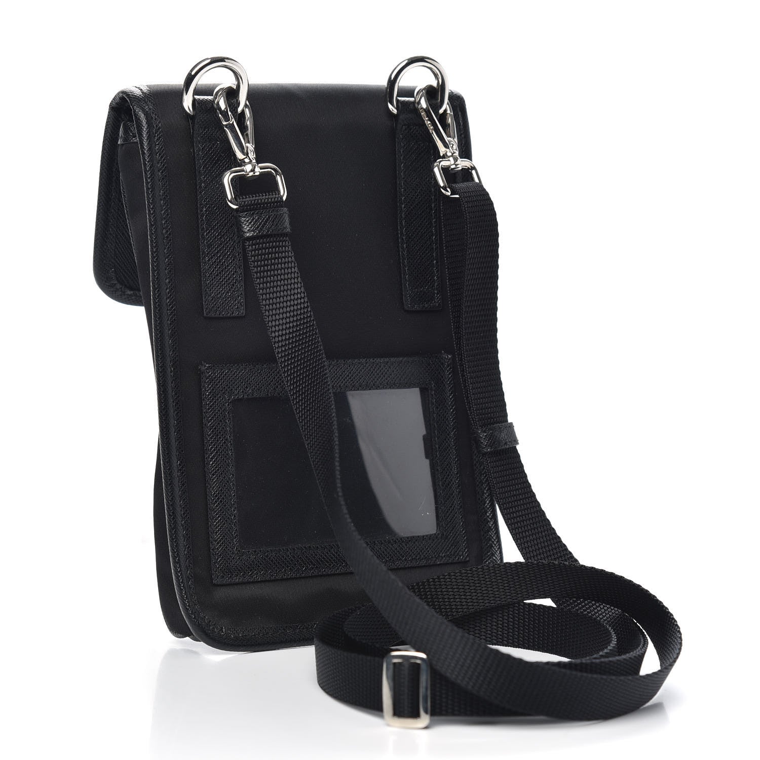Prada Tessuto Nylon Saffiano Phone Case Crossbody Black 3 of 8