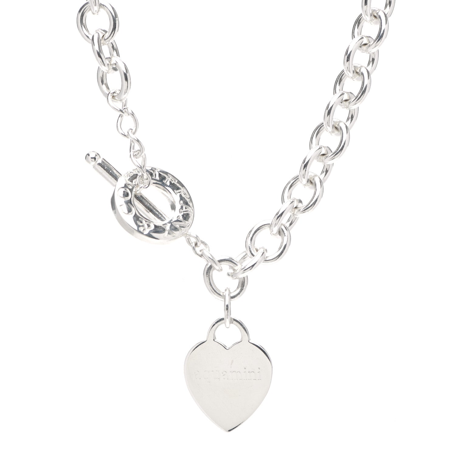 Tiffany Sterling Silver Heart Tag Toggle Necklace 1 of 4