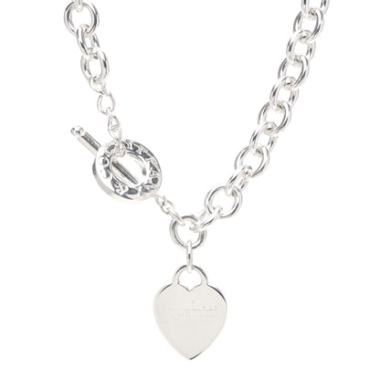 Tiffany Sterling Silver Heart Tag Toggle Necklace 1 of 4