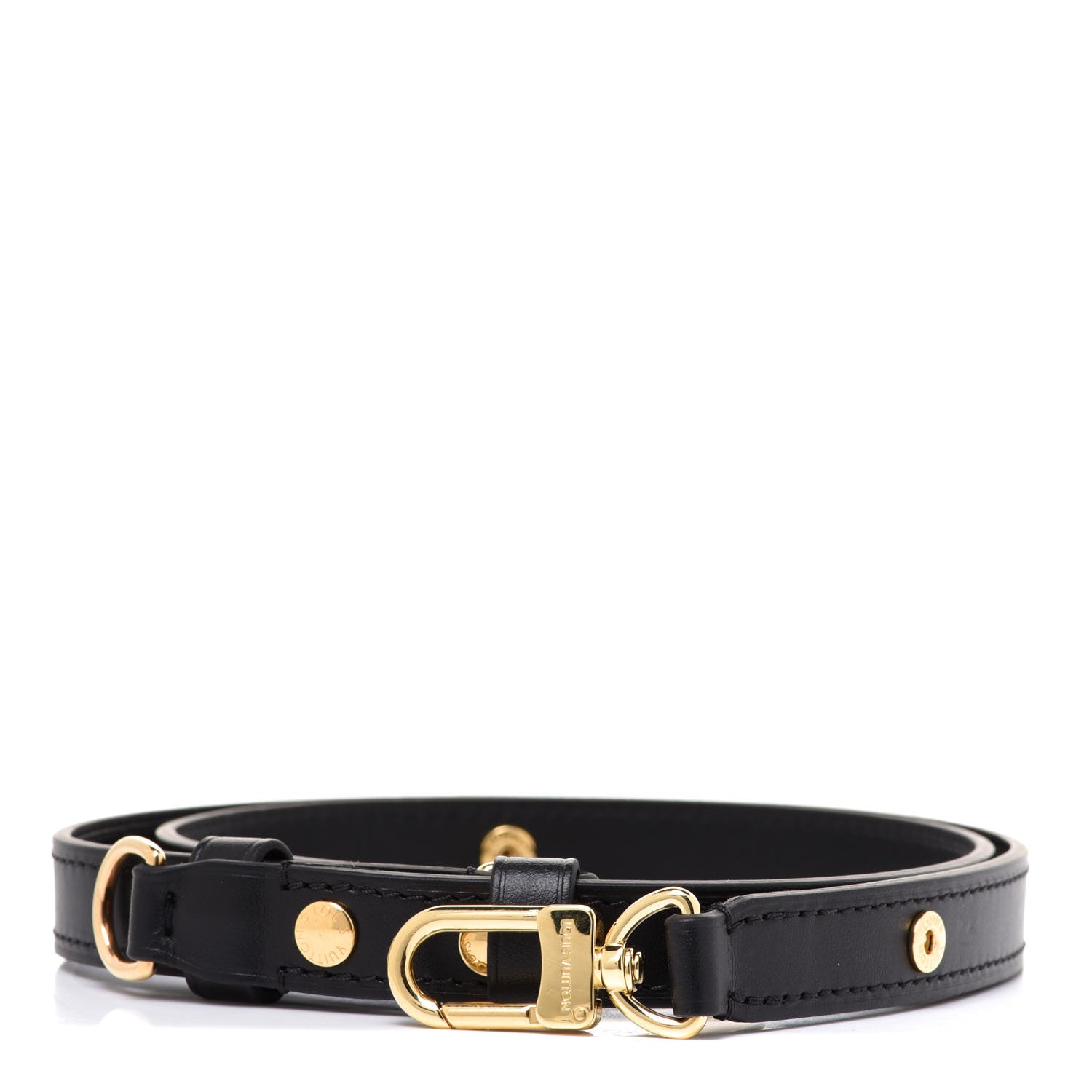 Louis Vuitton Leather Adjustable Shoulder Strap Black 2 of 3