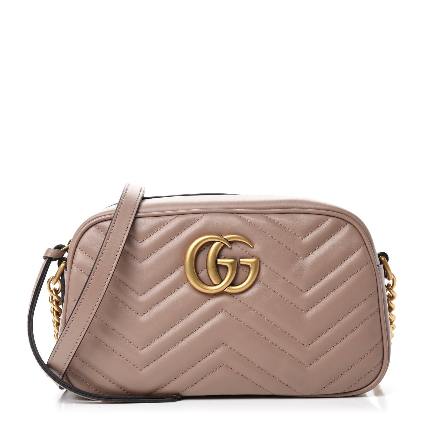 Calfskin Matelasse Small GG Marmont Chain Shoulder Bag Porcelain Rose