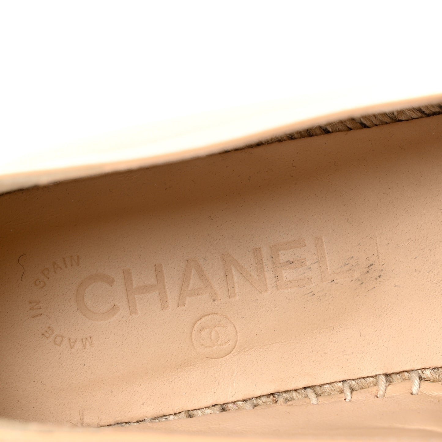 Lambskin CC Espadrilles 39 Beige Black