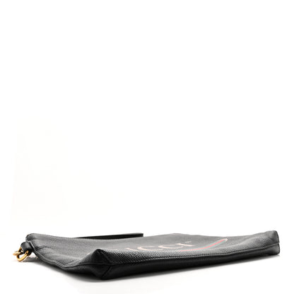 Gucci Pebbled Calfskin Logo Wristlet Black 4 of 10
