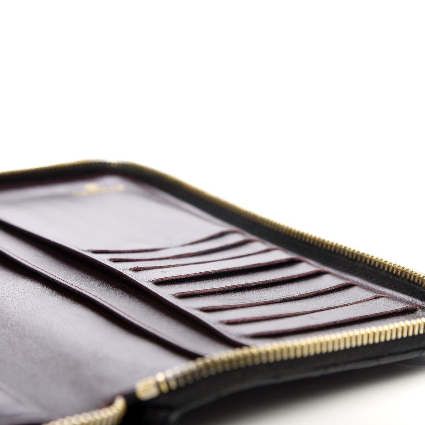 Caviar Quilted Large Zip Around Organizer Wallet Black