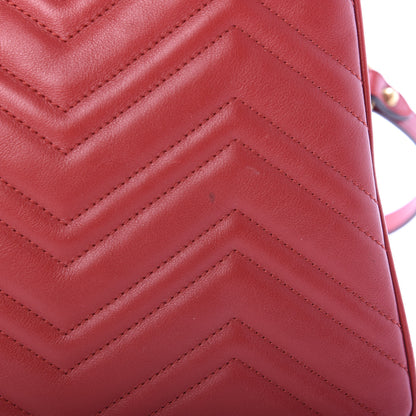 Gucci Calfskin Matelasse Medium GG Marmont Shoulder Tote Bag Hibiscus Red 11 of 12