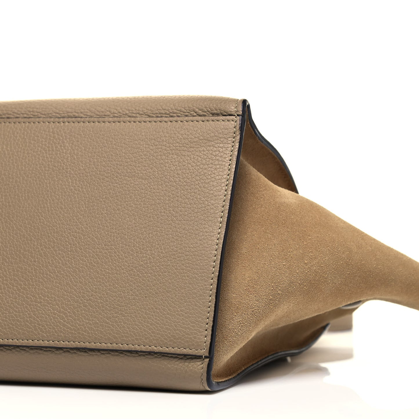 Drummed Calfskin Suede Small Trapeze Dune