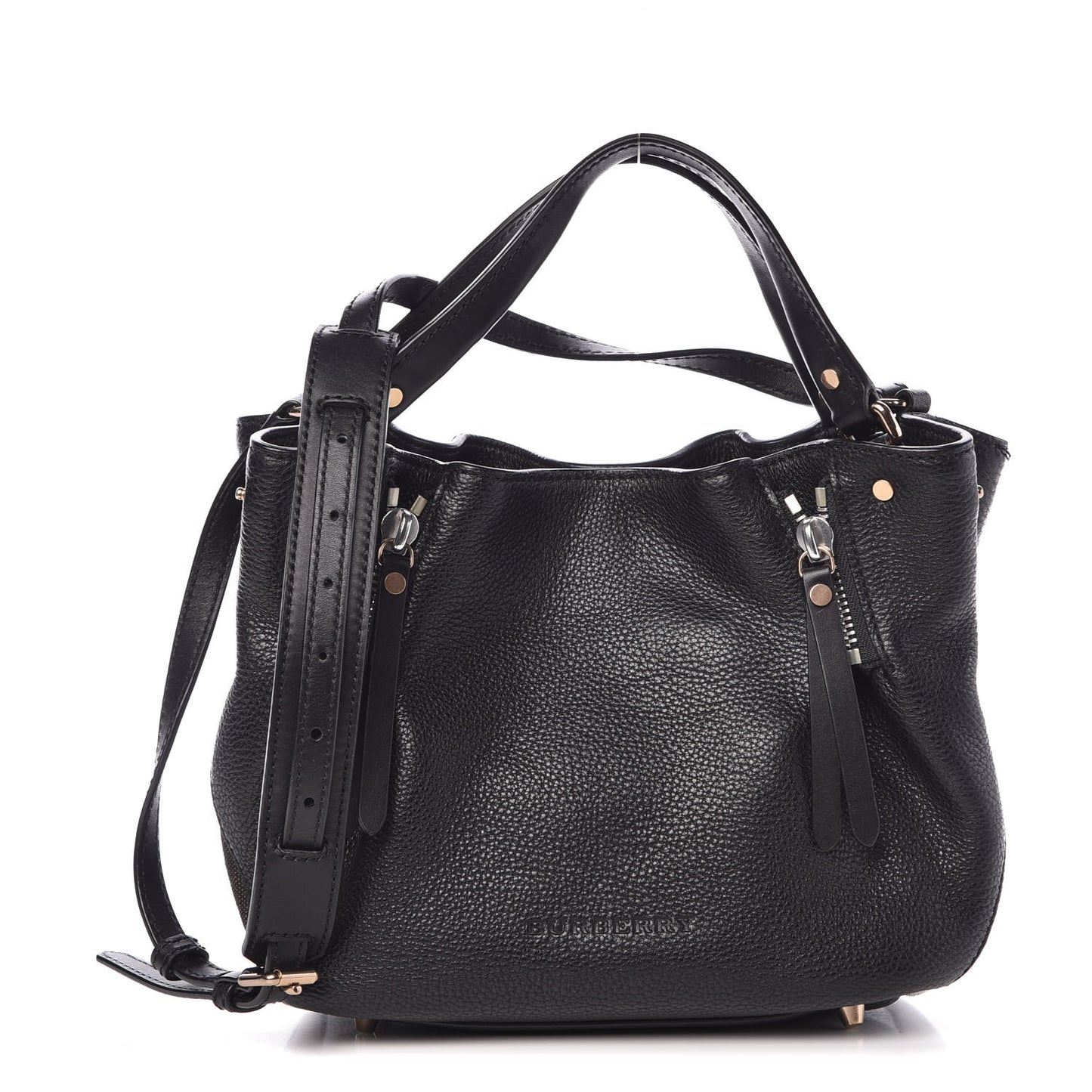 Grainy Calfskin House Check Small Maidstone Black