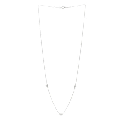Tiffany Sterling Silver Diamond .09ctw Elsa Peretti Diamonds by the Yard Three Station Necklace 3 of 5