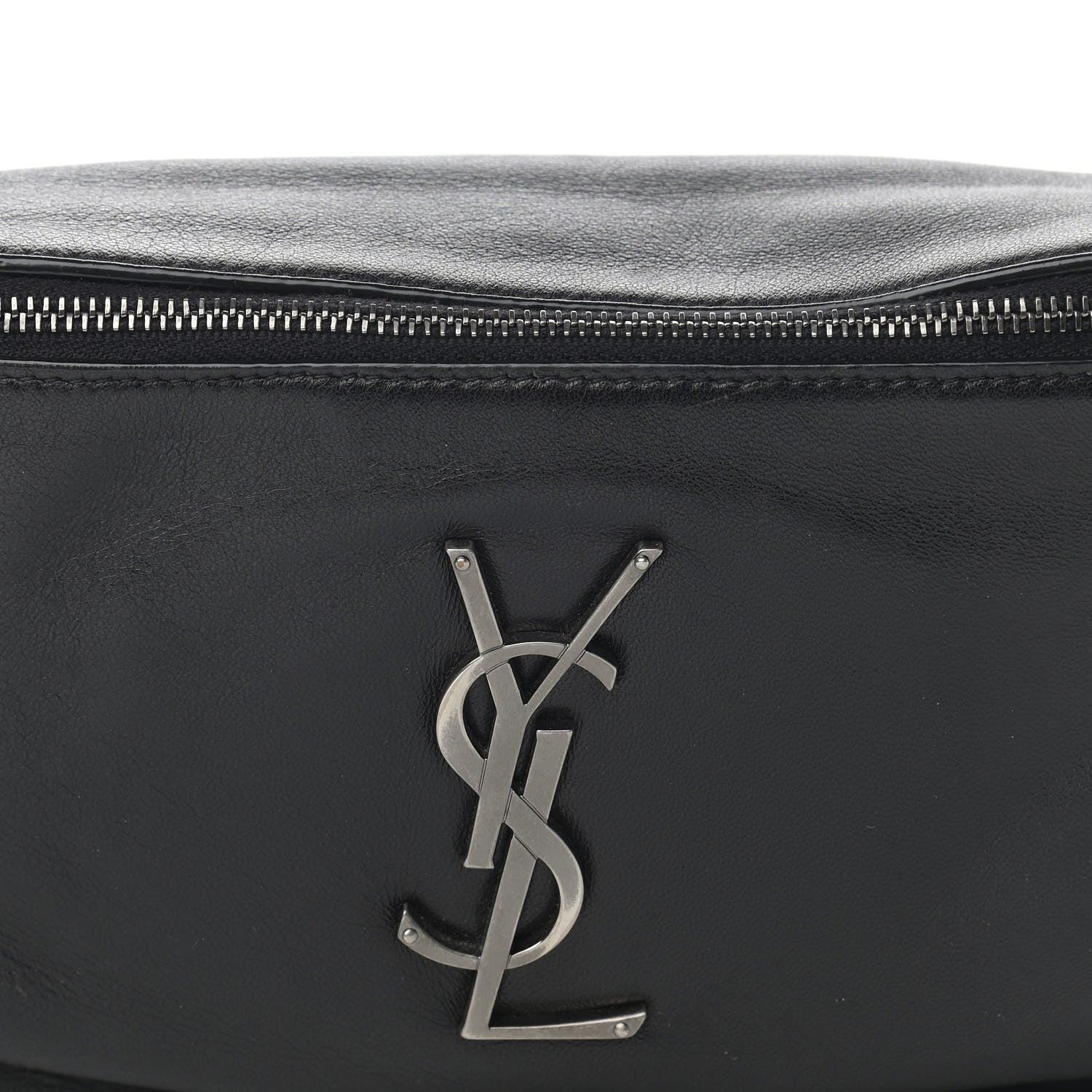 Saint Laurent Calfskin Monogram Belt Bag Black 8 of 14