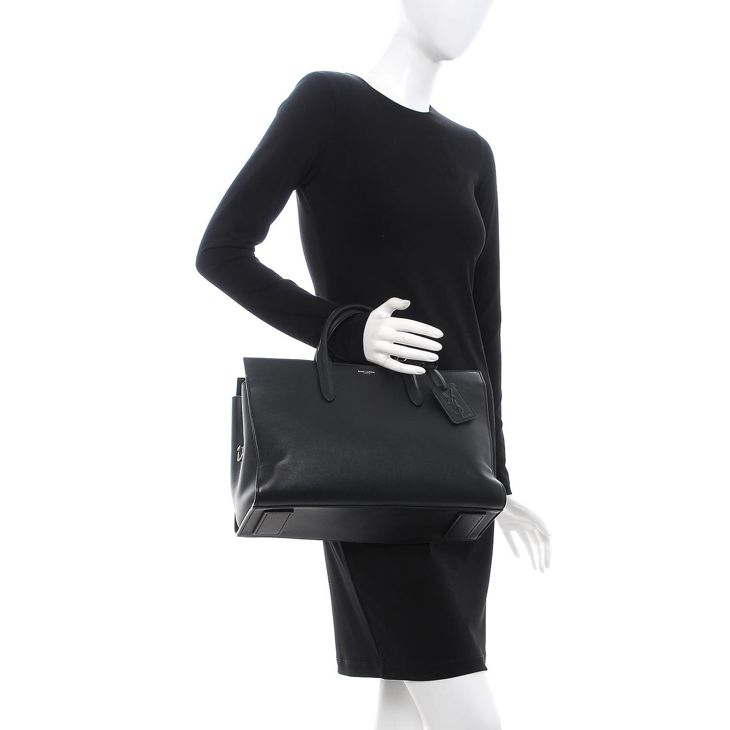 Calfskin Large Jane Tote Bag Black