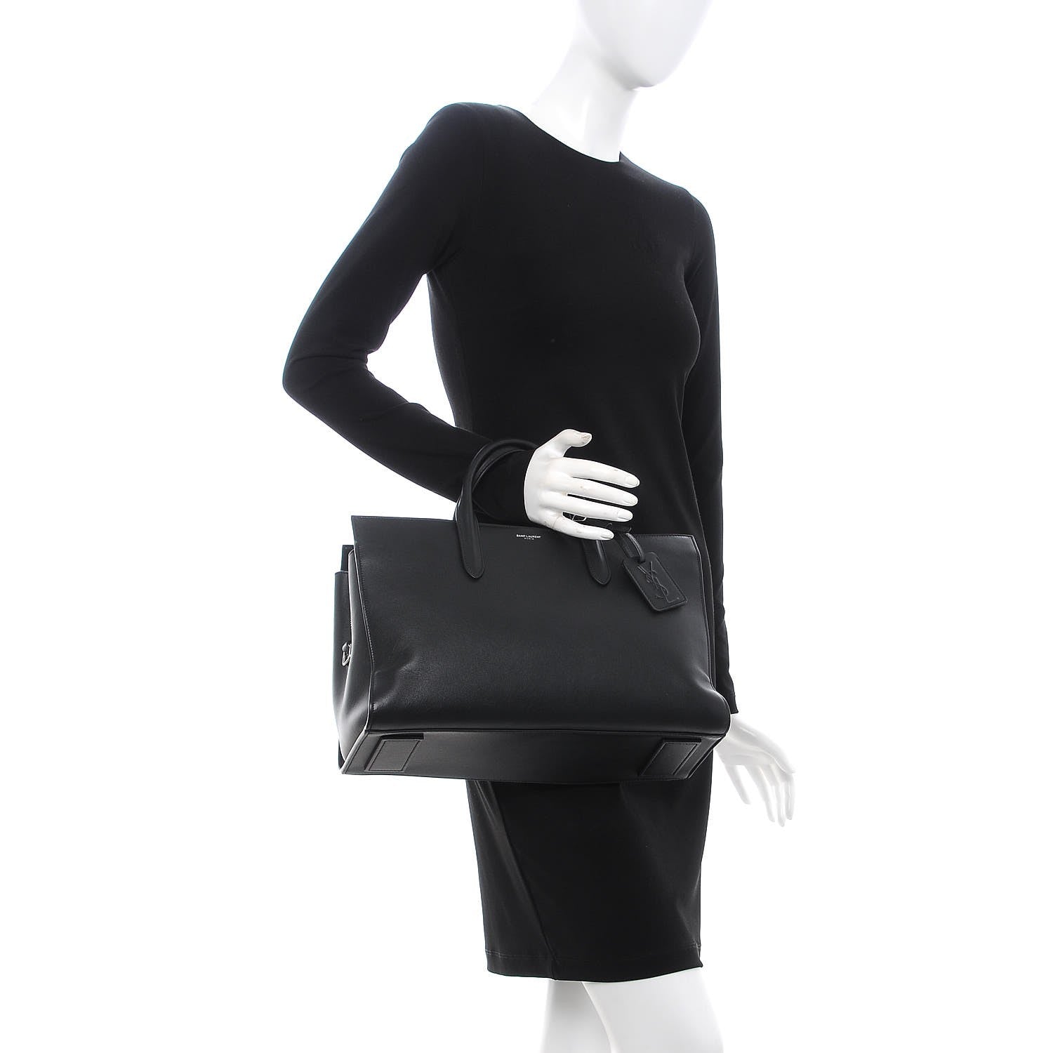 Saint Laurent Calfskin Large Jane Tote Bag Black 2 of 8