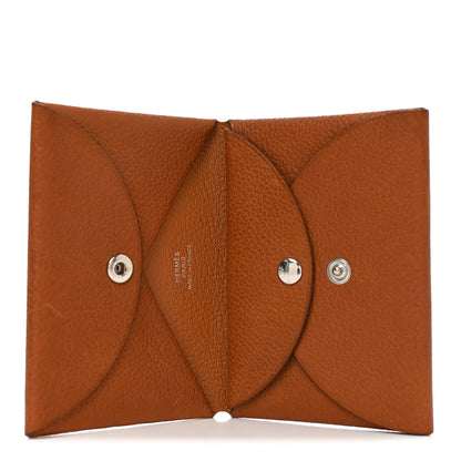 Hermes Barenia Faubourg  Calvi Duo Card Case Fauve 5 of 7