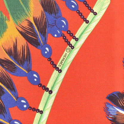 Hermes Silk Brazil Maxi Twilly Rouge Vif Violet Vert 3 of 4