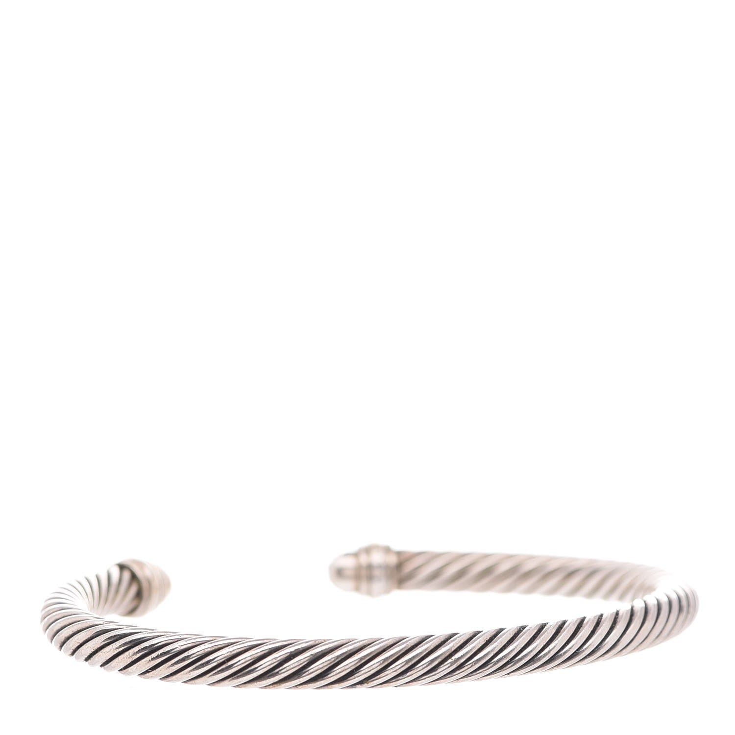 David Yurman Sterling Silver Pave Diamond 5mm Cable Classics Bracelet 3 of 4