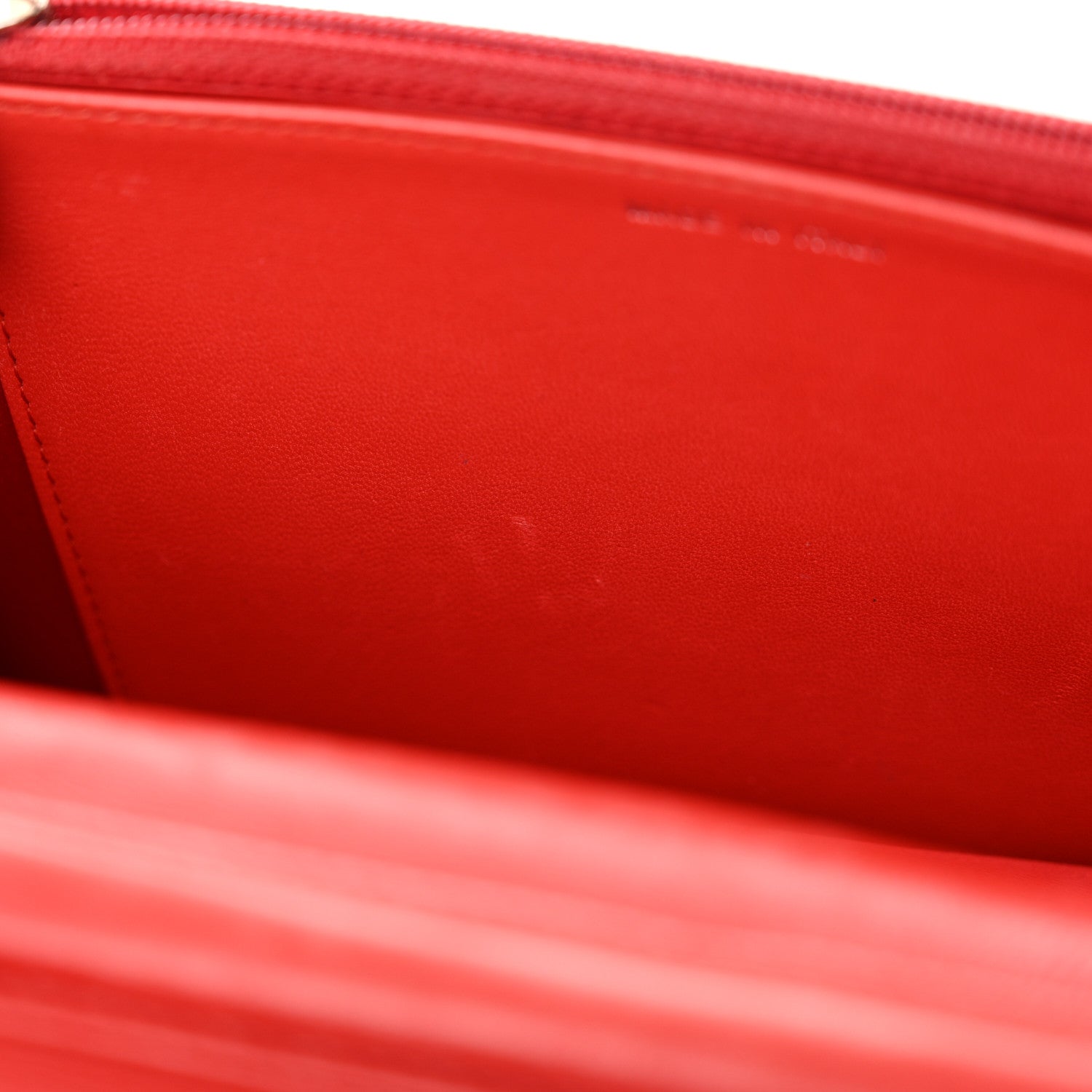 Chanel Lambskin Camellia Embossed Wallet on Chain WOC Red 12 of 20