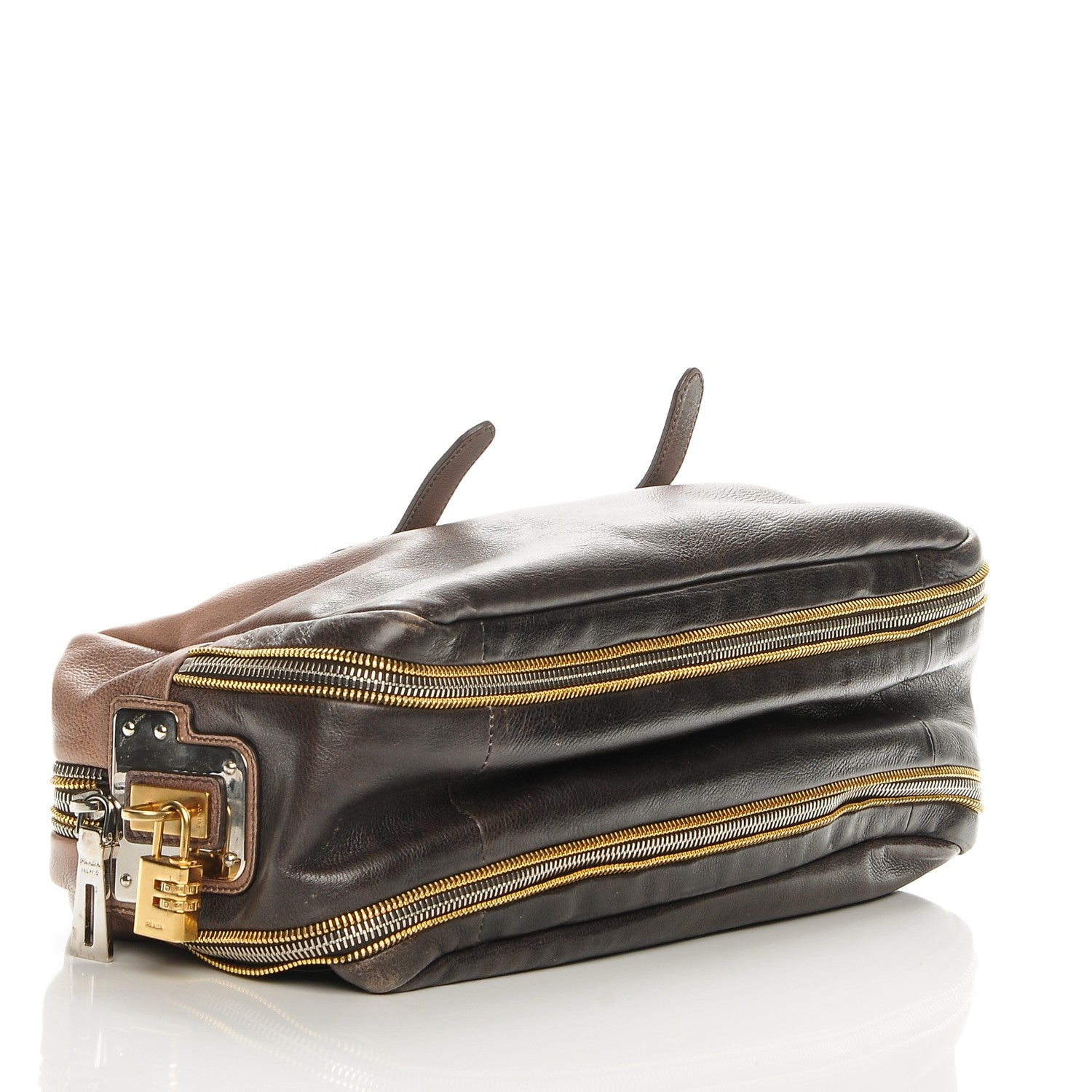 Prada Glace Calf Zippers Plaque Boston Ardesia Nudo 4 of 6