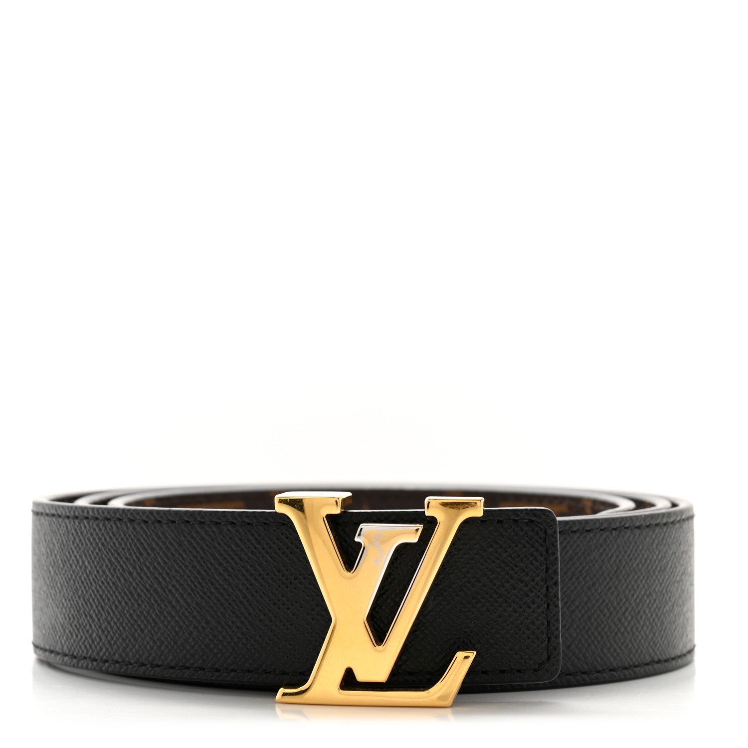 Louis Vuitton Calfskin Monogram 30mm LV Initiales Reversible Belt  90 36 Black 1 of 7