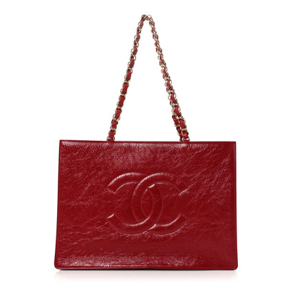 Chanel Shiny Aged Calfskin Shopping Bag Red 1 of 11