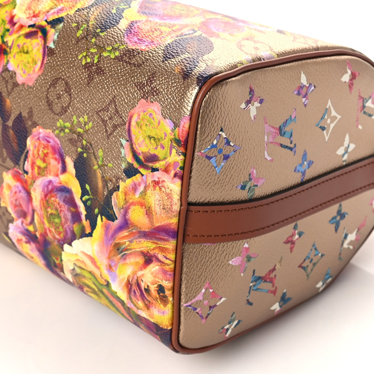 Metallic Monogram LV Garden Speedy Bandouliere 25 Gold