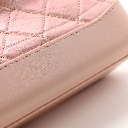 Chanel Iridescent Aged Calfskin Quilted Small Gabrielle Hobo Rose Rose 11 of 12