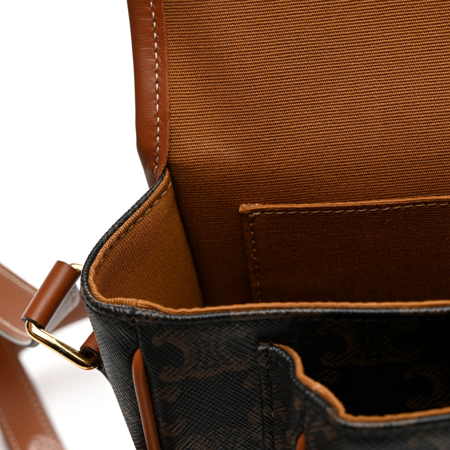 Triomphe Canvas Medium Folco Bag Tan
