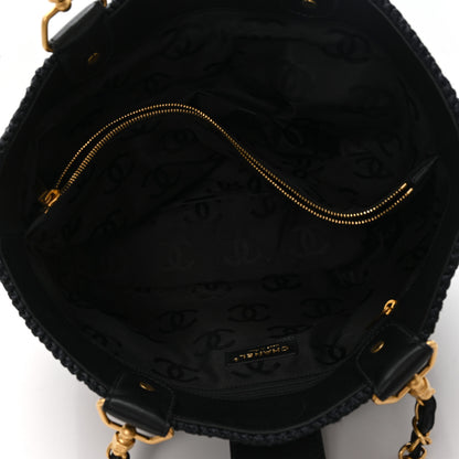Chanel Straw Raffia Tote Black 5 of 12
