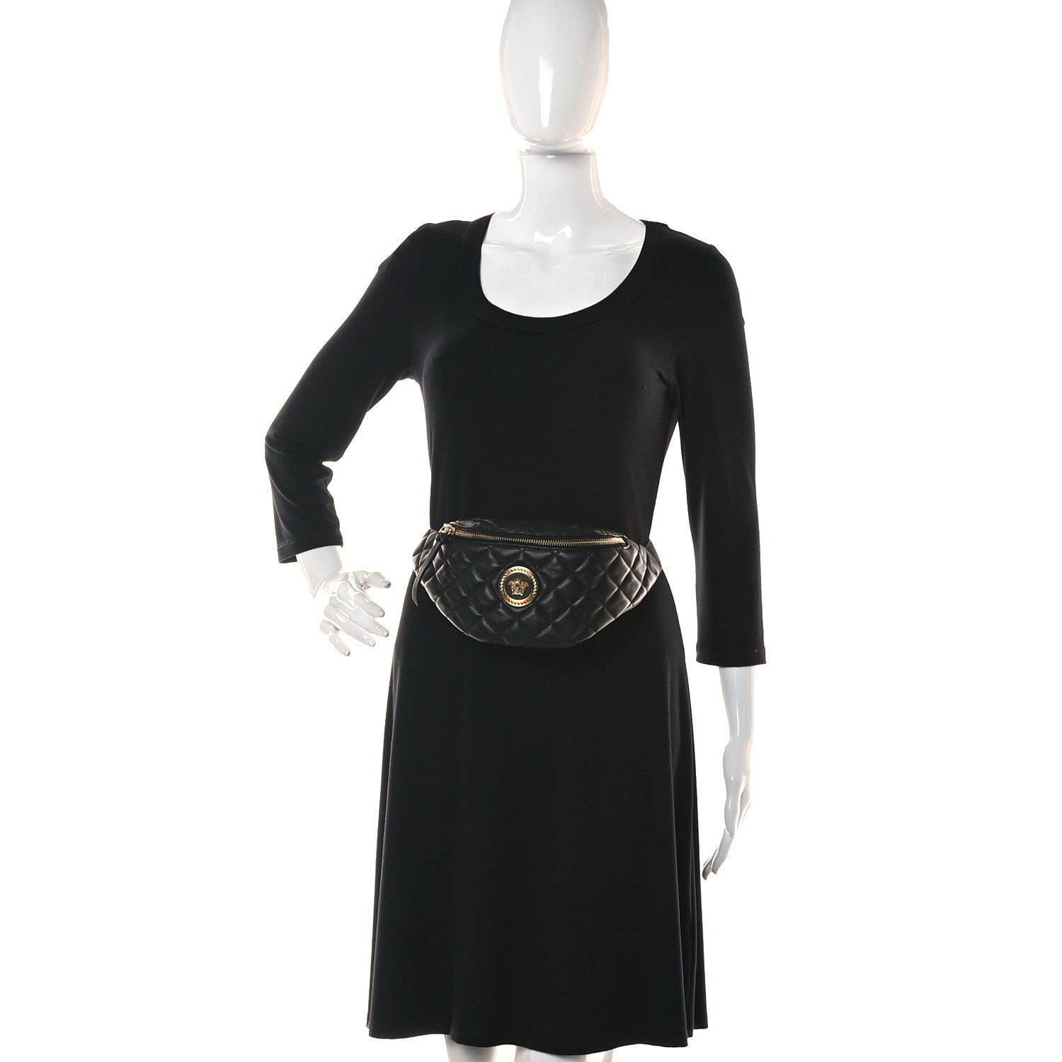 Versace Nappa Quilted Medusa Belt Bag Black 2 of 13