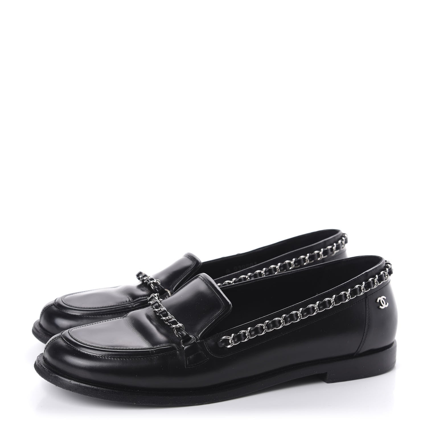Chanel Calfskin Chain Mocassin Loafers 39 Black 3 of 11