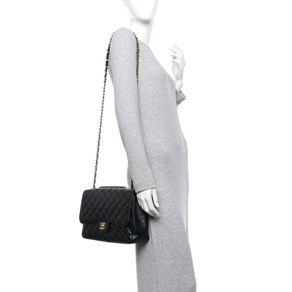 Chanel Caviar Quilted Jumbo Single Flap Black 2 of 12