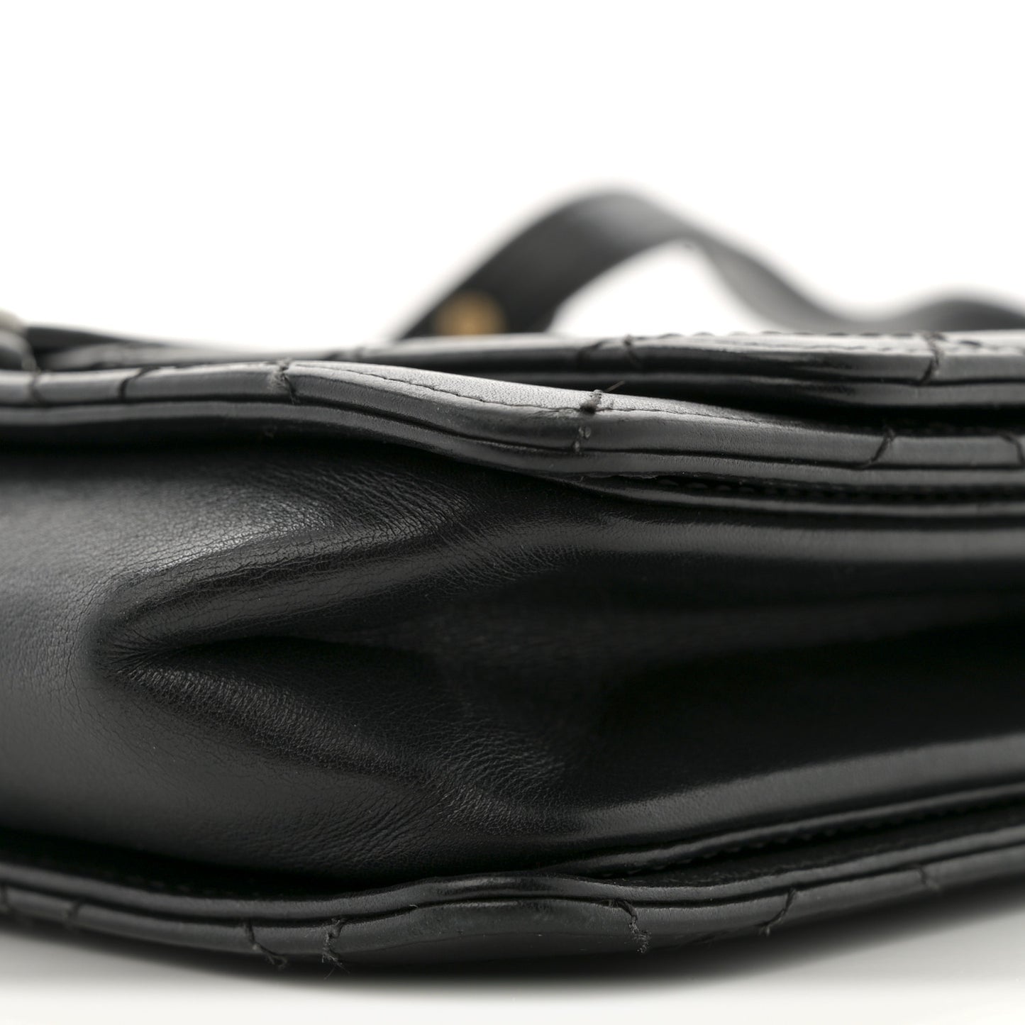 Calfskin Stitched Multi Chain Flap Bag Black