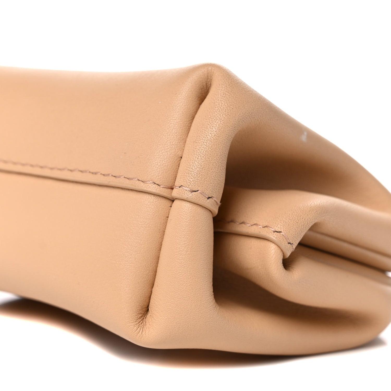 Bottega Veneta Calfskin The Point Coin Purse Almond 8 of 9