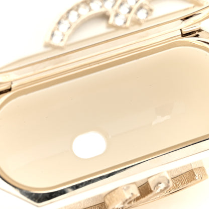 Chanel Resin Crystal Pearl Airpod Pro Case Necklace Gold White Pearly Black 5 of 5
