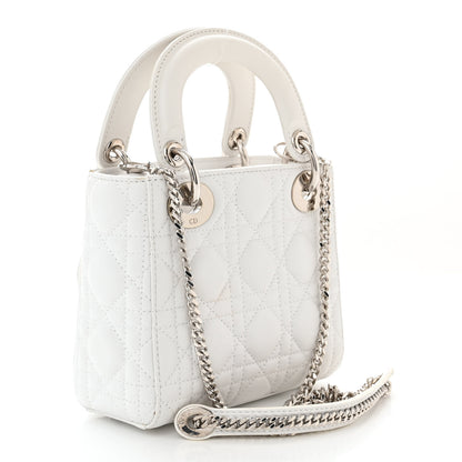 Christian Dior Lambskin Cannage Mini Lady Dior White 3 of 11