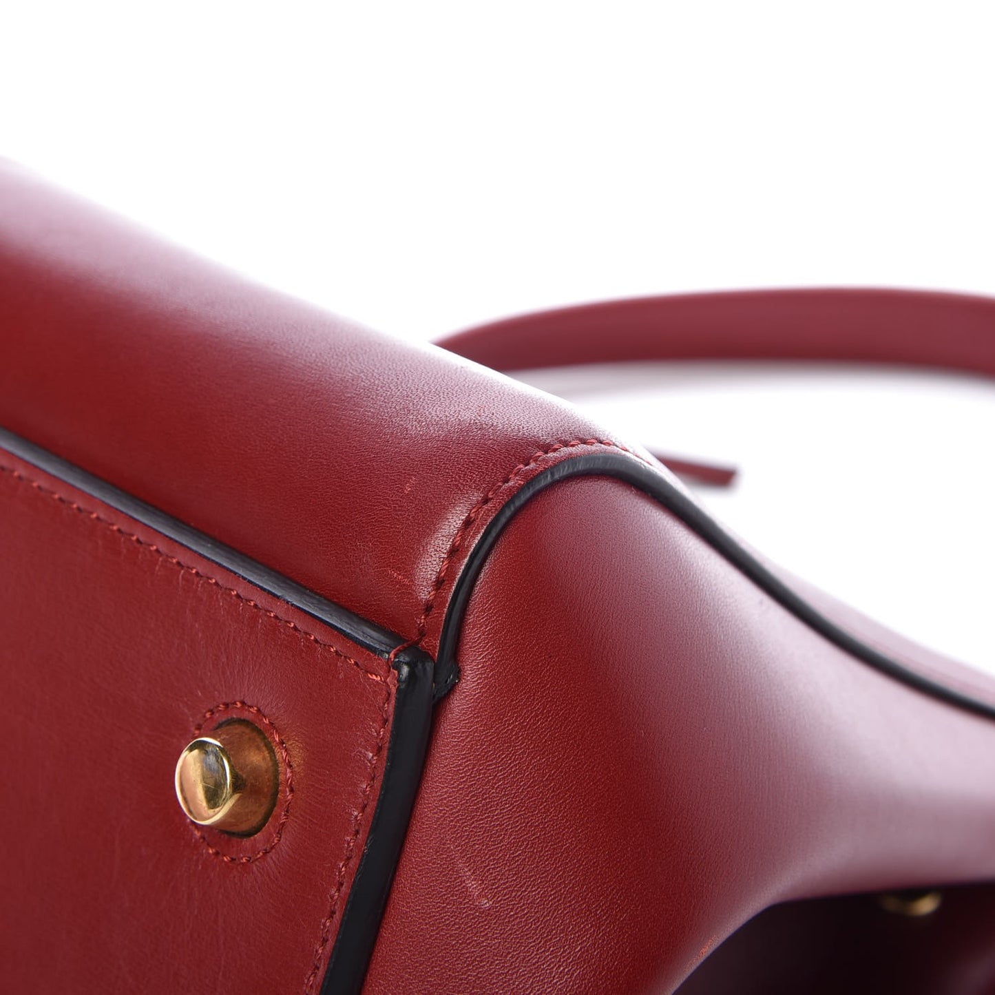 Smooth Calfskin Large Edge Shoulder Bag Red